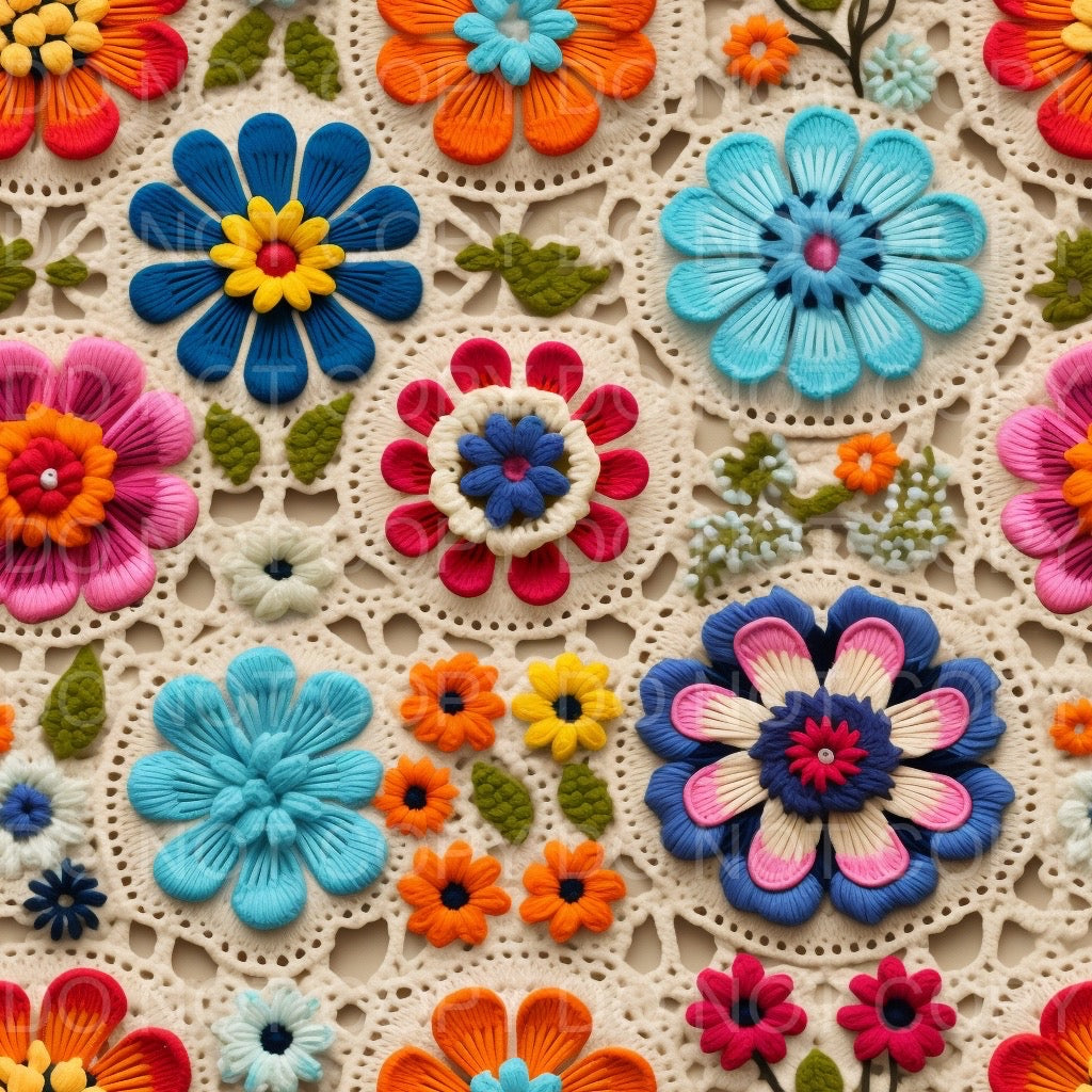 bright floral crochet