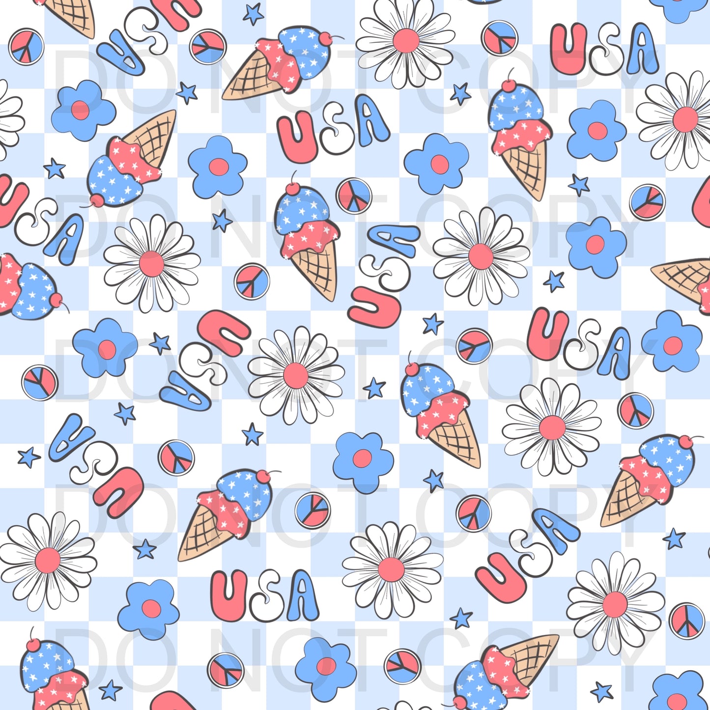 USA ice cream and flowers