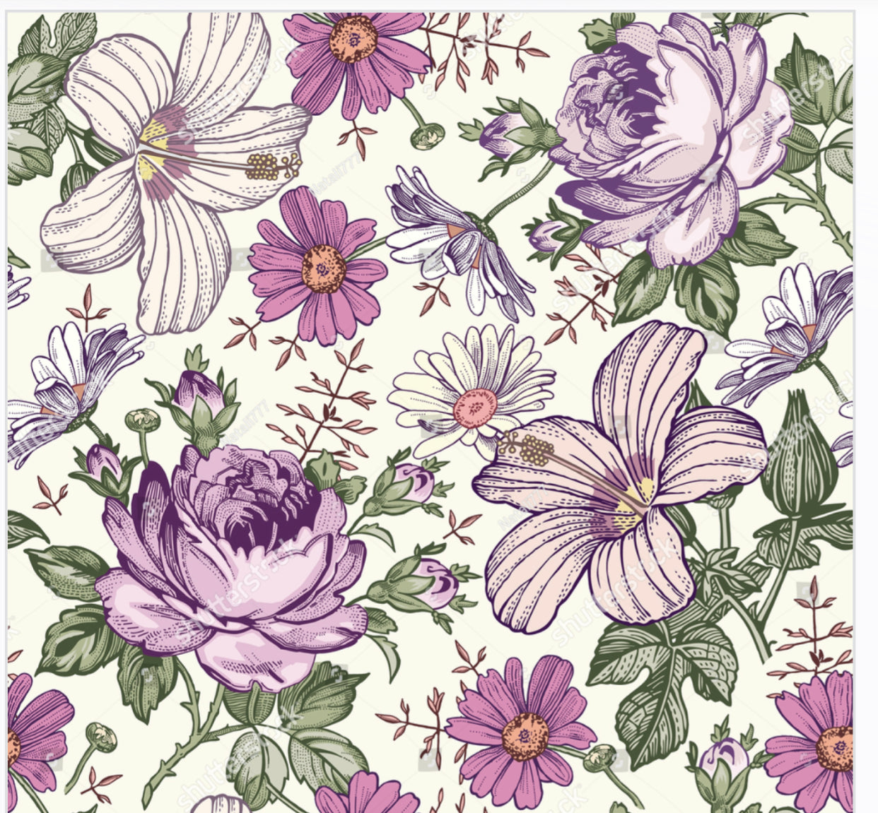 Purple vintage floral