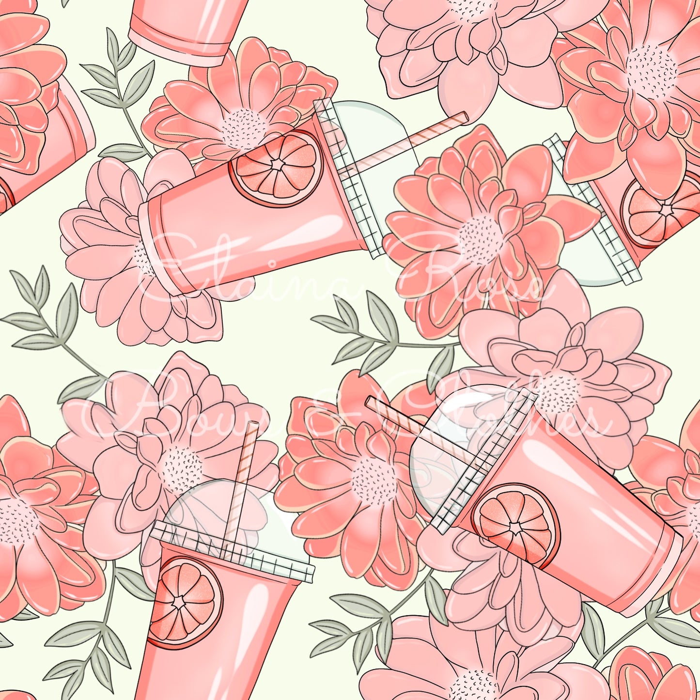 floral summer drink