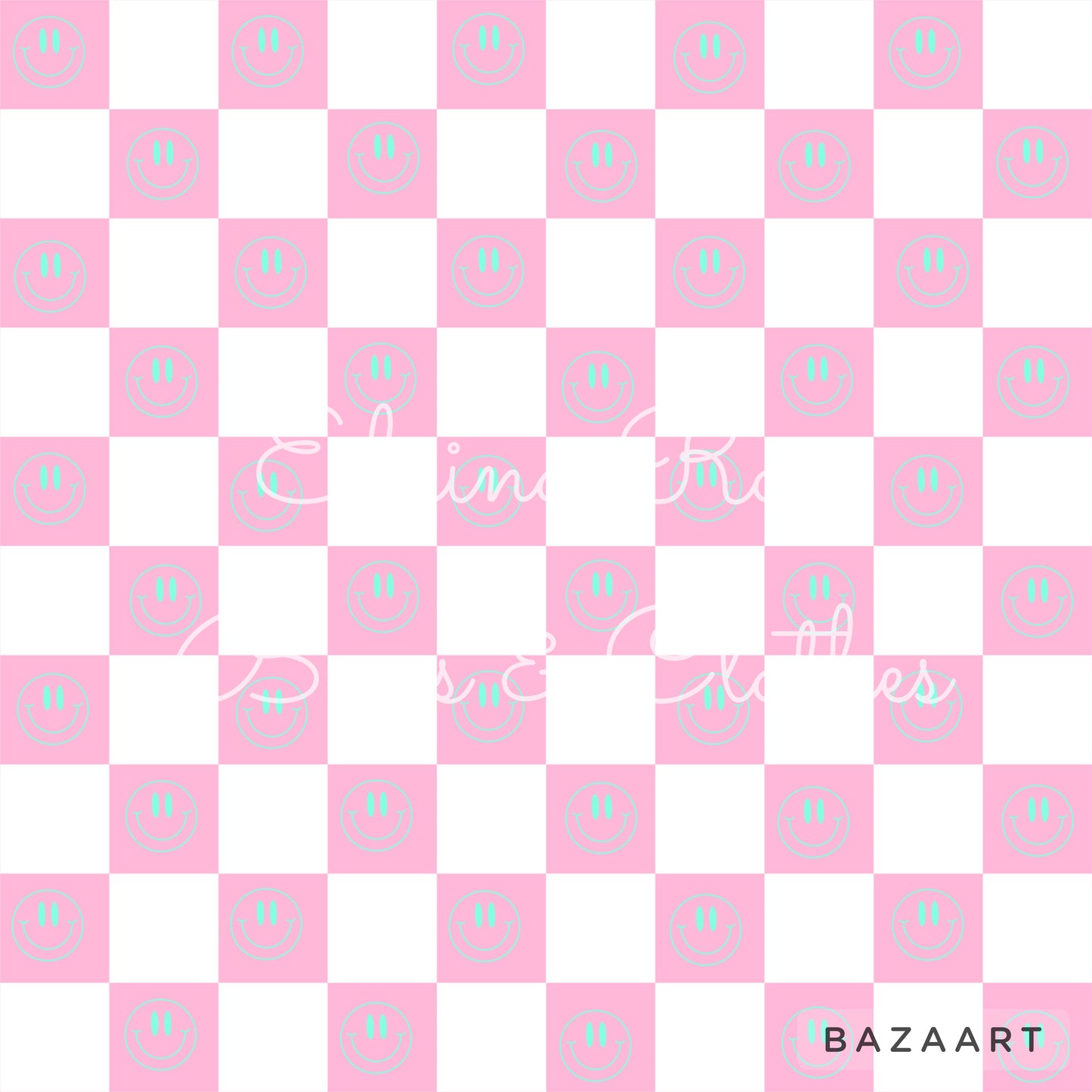 pink checkered smiley