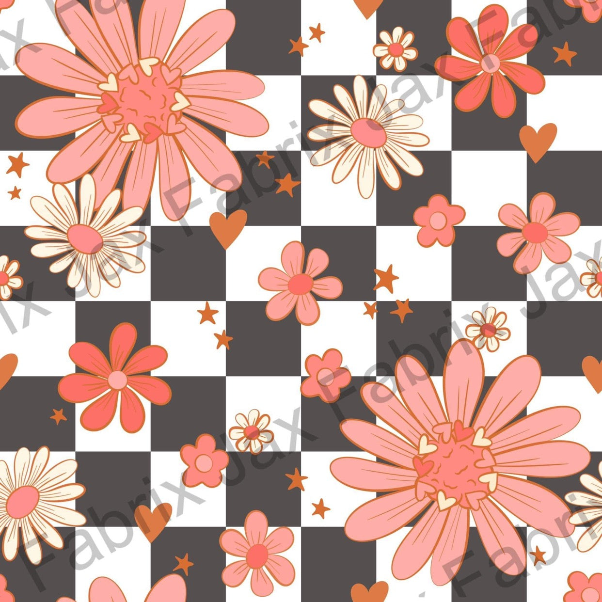 checkered valentine floral