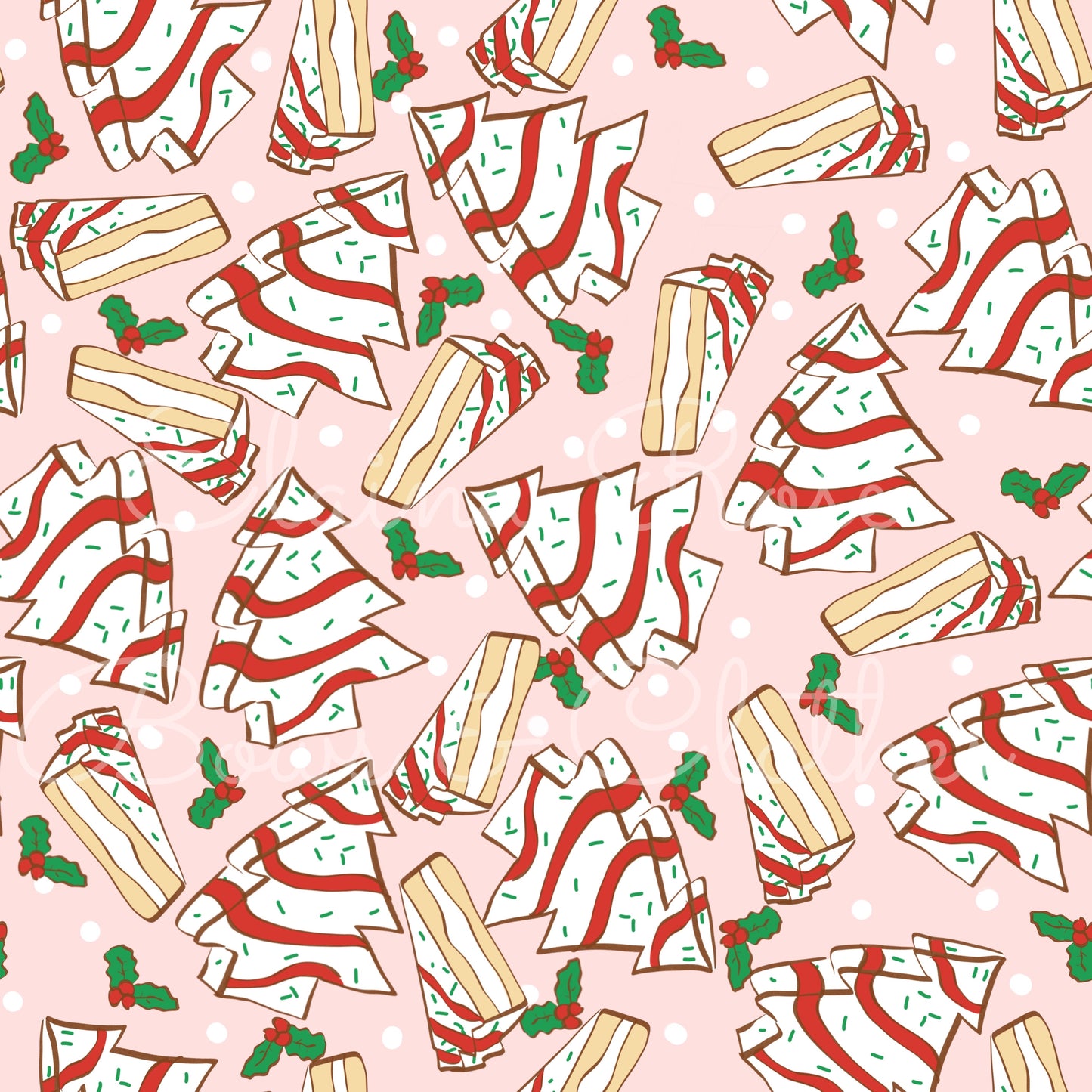 pink christmas tree cakes