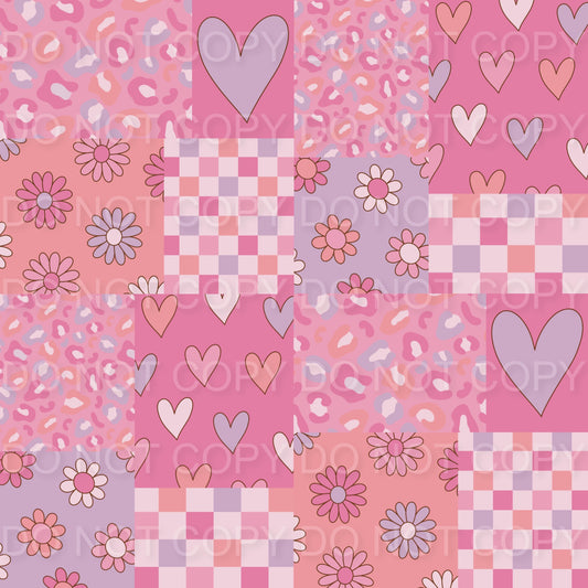 valentine's day heart floral patchwork