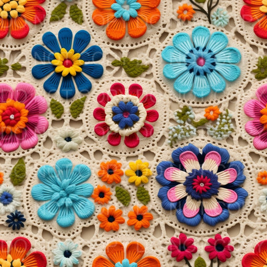 bright floral crochet