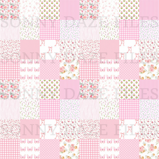 Pink floral patchwork