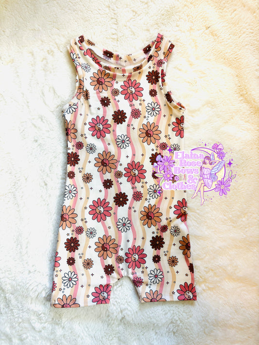 boho floral yin yang stripes