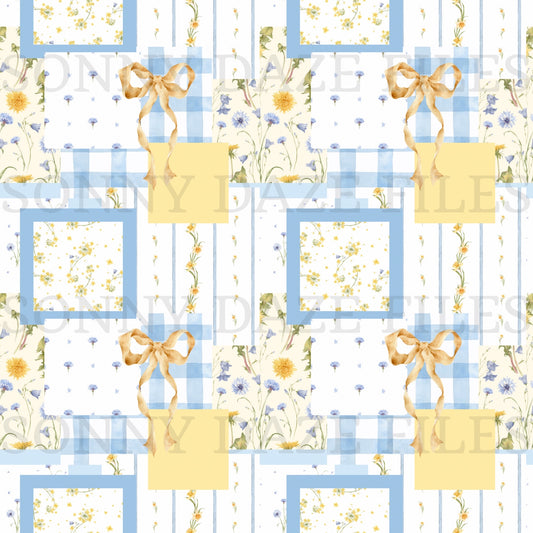 Yellow and blue coquette patchwork 2
