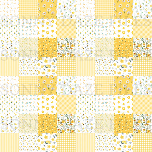 Yellow floral patchwork