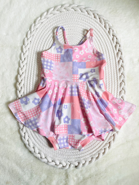 pink and purple floral patchwork