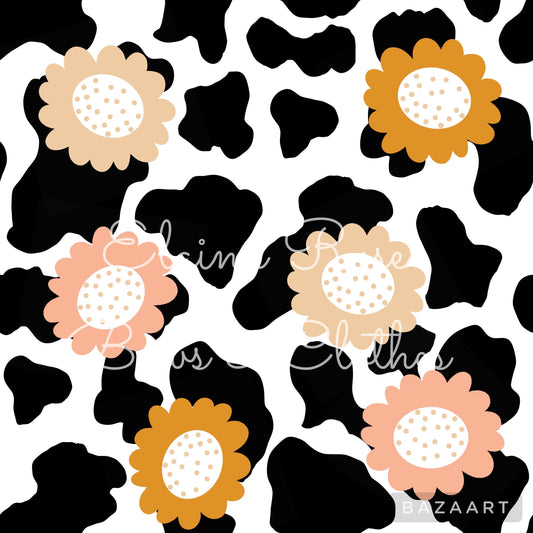floral cow print