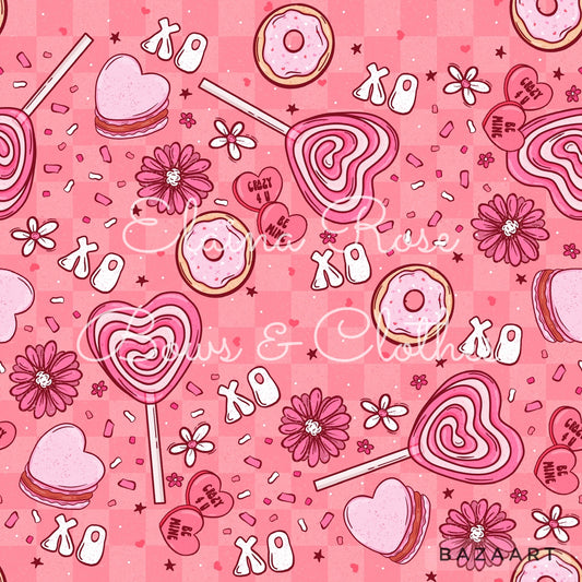 heart lollipops checkered