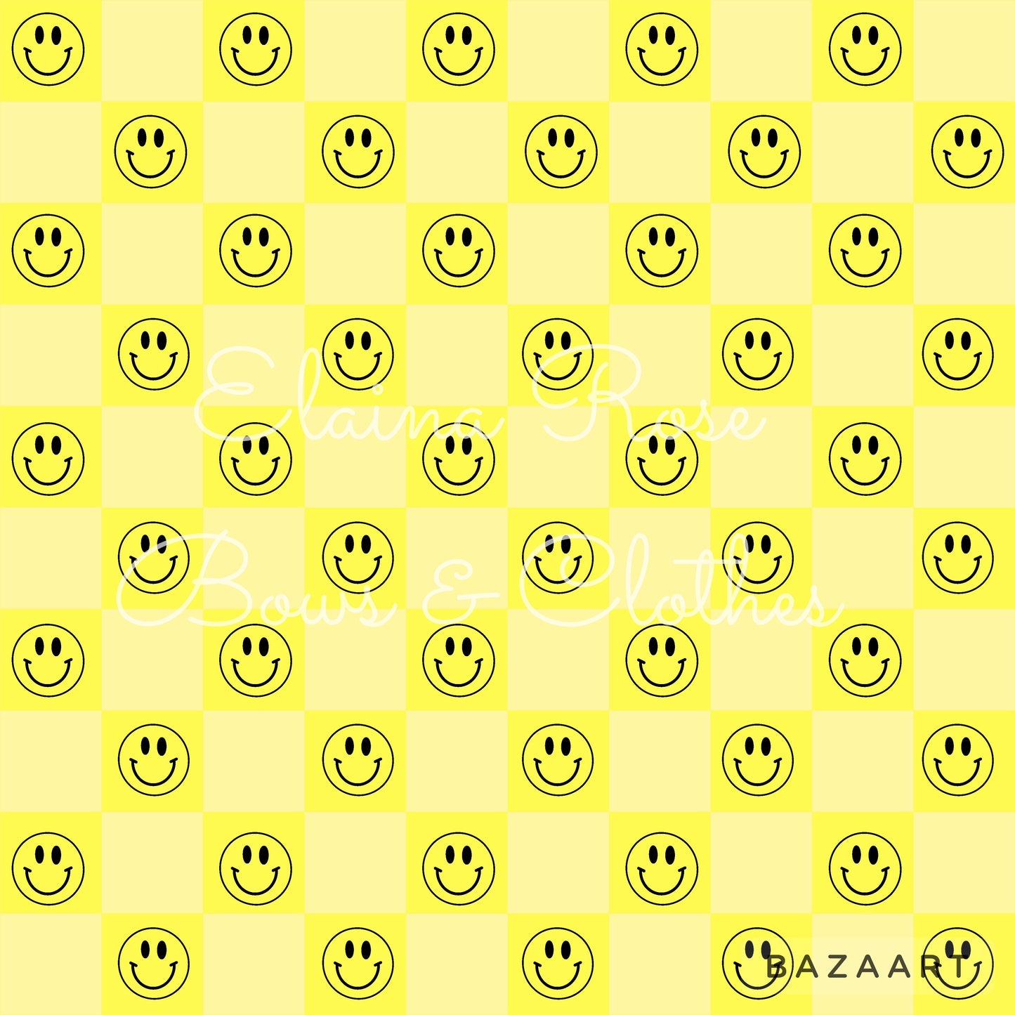yellow smiley checkered