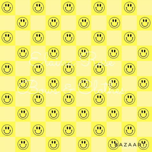 yellow smiley checkered